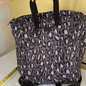 Bodhi Gray Cheetah Print Large Yoga backpack Travel Bag